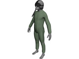 Turkish Fighter Plane Pilot 3D Model preview