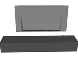 TV Wall 3D Model preview