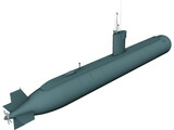 USS Dolphin (AGSS-555) 3D Model preview