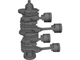 V8 Engine Crankshaft and Pistons 3D Model preview