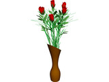 Vase with Flowers 3D Model preview