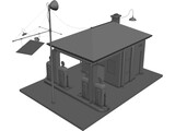 Vintage Gas Station 3D Model preview
