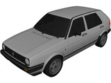 Volkswagen Golf GL (1990) 3D Model preview