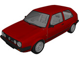 Volkswagen Golf GTI MK2 3D Model preview