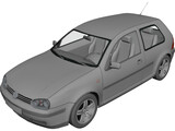 Volkswagen Golf IV (3 doors) 3D Model preview