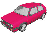 Volkswagen Golf Mk2 GTI Typ 19E (1989) 3D Model preview