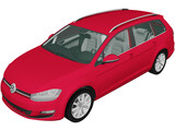 Volkswagen Golf Variant (2014) 3D Model preview