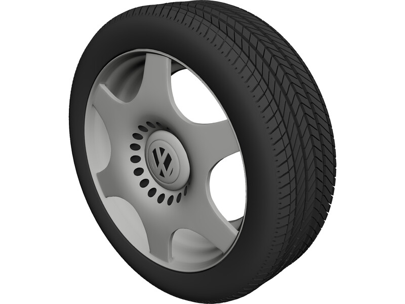 VW Rim and Tyre 3D Model