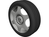 VW Rim and Tyre 3D Model preview