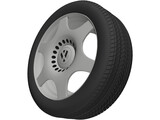 VW Rim and Tyre 3D Model