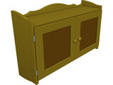 Wall Cabinet In Pine 3D Model preview