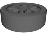 Wheel and Tire 17x8 3D Model