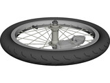 Wheel Bike Spoked 3D Model preview