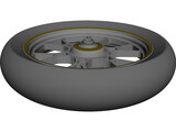 Wheel Motorcycle Front 16 Inch 3D Model preview