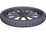 Wheel Rear Ford T 3D Model preview