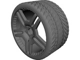 Wheel with Tyre 3D Model preview