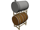 Wine Barrels 3D Model preview