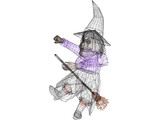 Witch Flying On Broom 3D Model