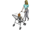 Woman [+Baby Carriage] 3D Model