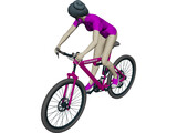 Woman on Bicycle 3D Model preview