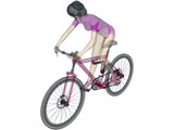 Woman on Bicycle 3D Model