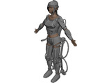 Woman Warrior Futuristic 3D Model preview