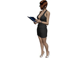 Woman with Book 3D Model preview