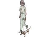 Women walking Dog 3D Model