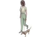 Women walking Dog 3D Model