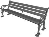 Wood and Metal Park Bench 3D Model preview