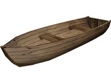 Wood Boat 3D Model preview