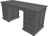 Wood Desk 3D Model preview