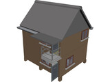 Wood House 3D Model preview