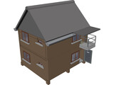 Wood House 3D Model