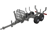 Wood Trailer 3D Model preview