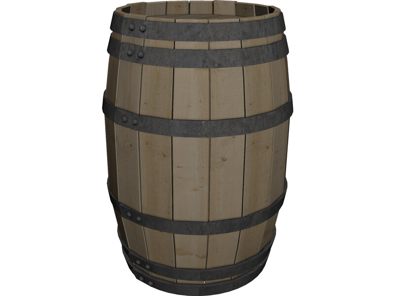 Wooden Barrel 3D Model