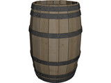 Wooden Barrel 3D Model preview