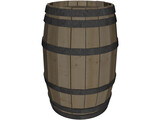 Wooden Barrel 3D Model