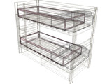 Wooden Bunk Beds 3D Model