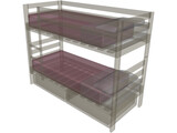 Wooden Bunk Beds 3D Model