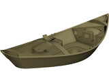 Wooden Drift Boat 3D Model preview