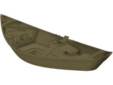 Wooden Drift Boat 3D Model