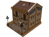 Wooden House 3D Model preview