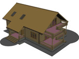 Wooden House 3D Model preview