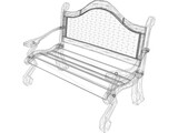 Wooden Park Bench 3D Model