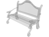 Wooden Park Bench 3D Model