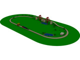 Wooden Toy Train 3D Model preview