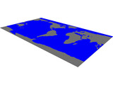 World Earth Flat with States 3D Model preview
