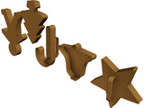 Xmas Cookie Cutters 3D Model preview