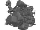 Yanmar 2cyl Engine 3D Model